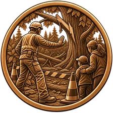 Symbol für den Arbeitsschritt „Halten Sie andere fern“